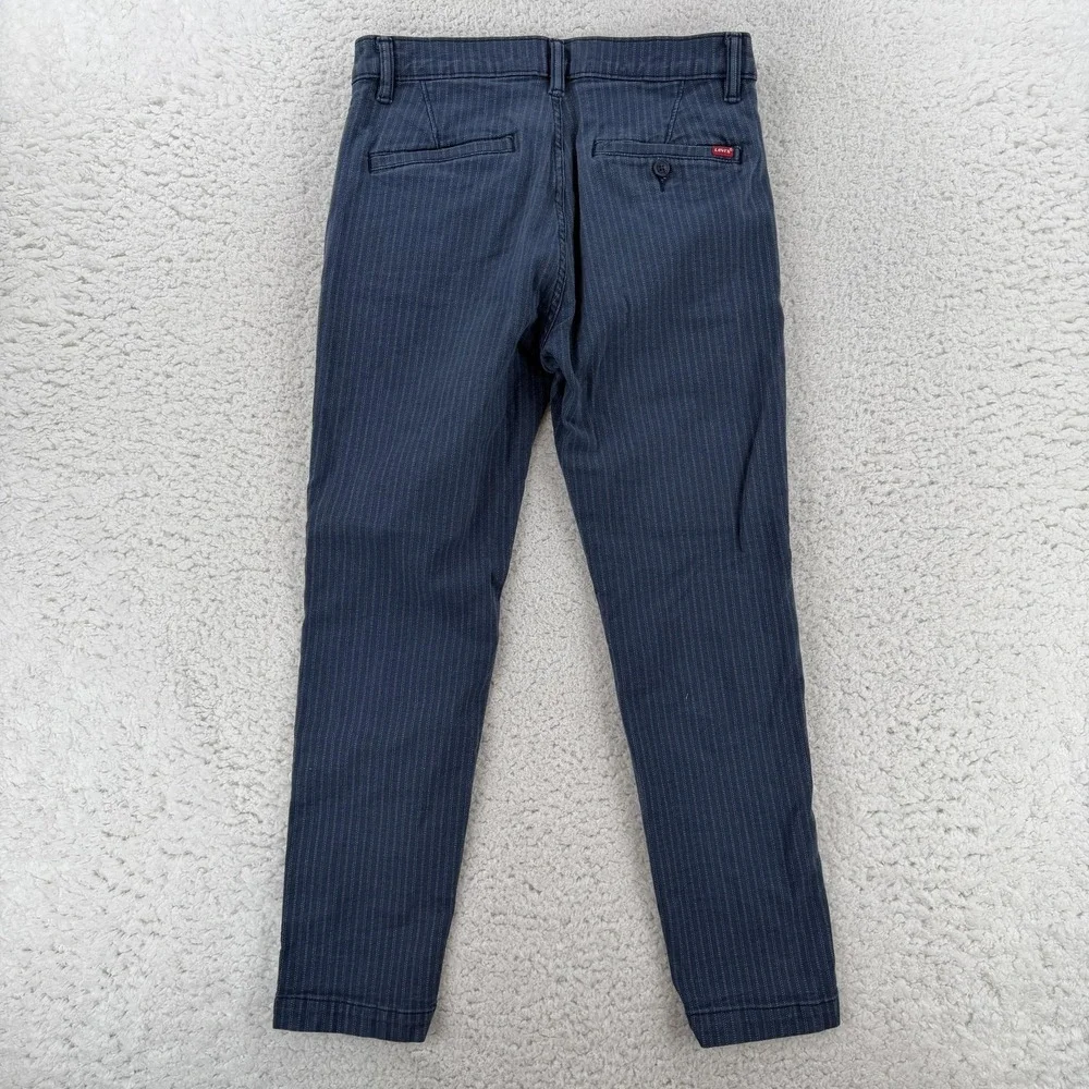 Levi's XX Chino Pants Mens 30x28 Blue Standard Taper Pinstripe Stretch Slim